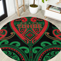 Aotearoa Ngai Tuhoe Round Carpet Maori Tribal Pattern
