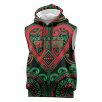 Custom Aotearoa Ngai Tuhoe Sleeveless Hoodie Maori Tribal Pattern
