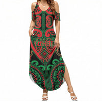 Custom Aotearoa Ngai Tuhoe Summer Maxi Dress Maori Tribal Pattern