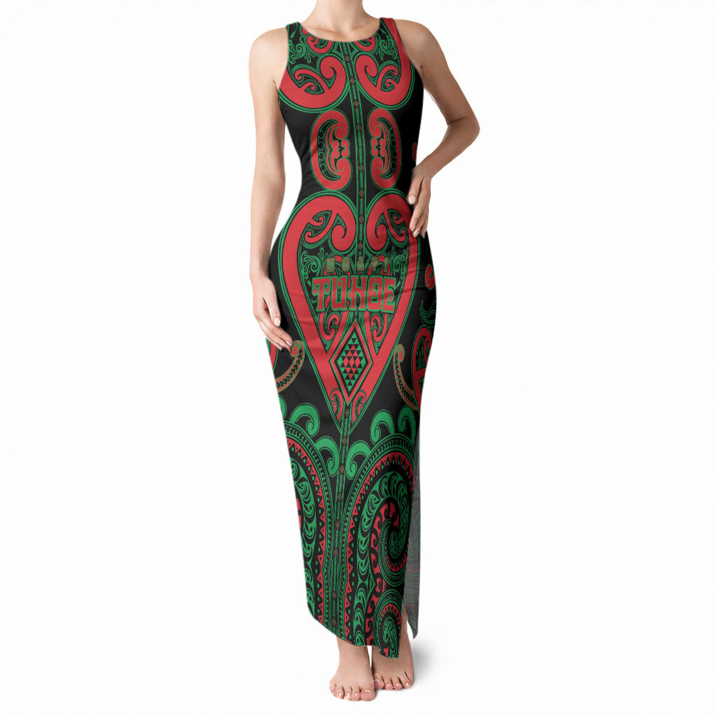 Custom Aotearoa Ngai Tuhoe Tank Maxi Dress Maori Tribal Pattern