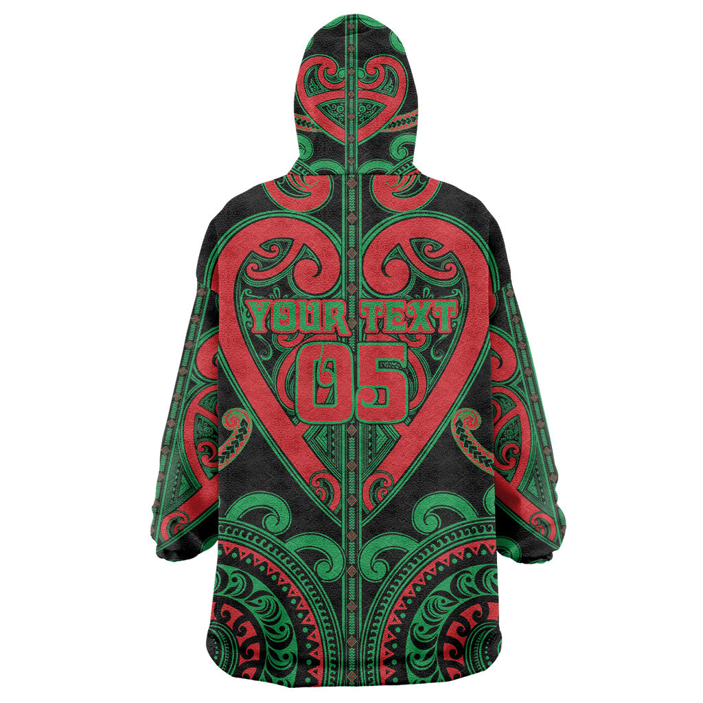 Custom Aotearoa Ngai Tuhoe Wearable Blanket Hoodie Maori Tribal Pattern