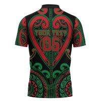 Custom Aotearoa Ngai Tuhoe Zipper Polo Shirt Maori Tribal Pattern