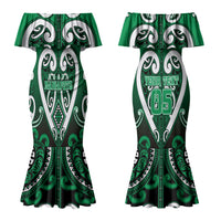 Custom Aotearoa Ngati Maniapoto Couples Matching Mermaid Dress and Long Sleeve Button Shirt Maori Tribal Pattern
