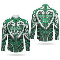 Custom Aotearoa Ngati Maniapoto Couples Matching Off Shoulder Short Dress and Long Sleeve Button Shirt Maori Tribal Pattern