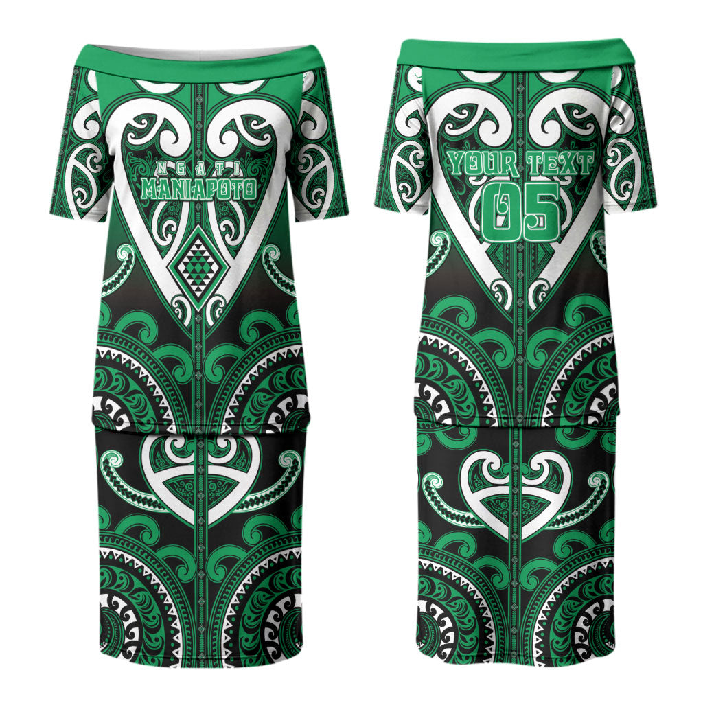 Custom Aotearoa Ngati Maniapoto Couples Matching Puletasi and Hawaiian Shirt Maori Tribal Pattern