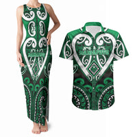 Custom Aotearoa Ngati Maniapoto Couples Matching Tank Maxi Dress and Hawaiian Shirt Maori Tribal Pattern