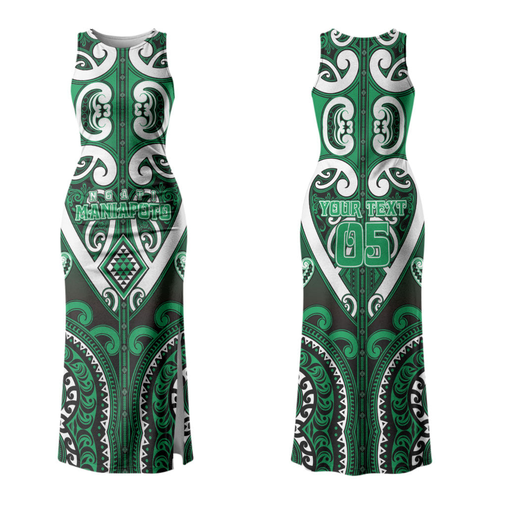 Custom Aotearoa Ngati Maniapoto Family Matching Tank Maxi Dress and Hawaiian Shirt Maori Tribal Pattern