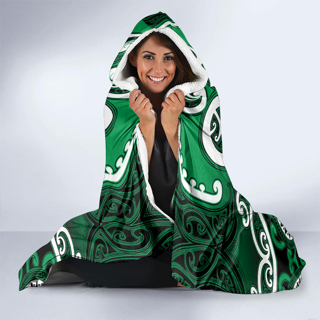 Aotearoa Ngati Maniapoto Hooded Blanket Maori Tribal Pattern