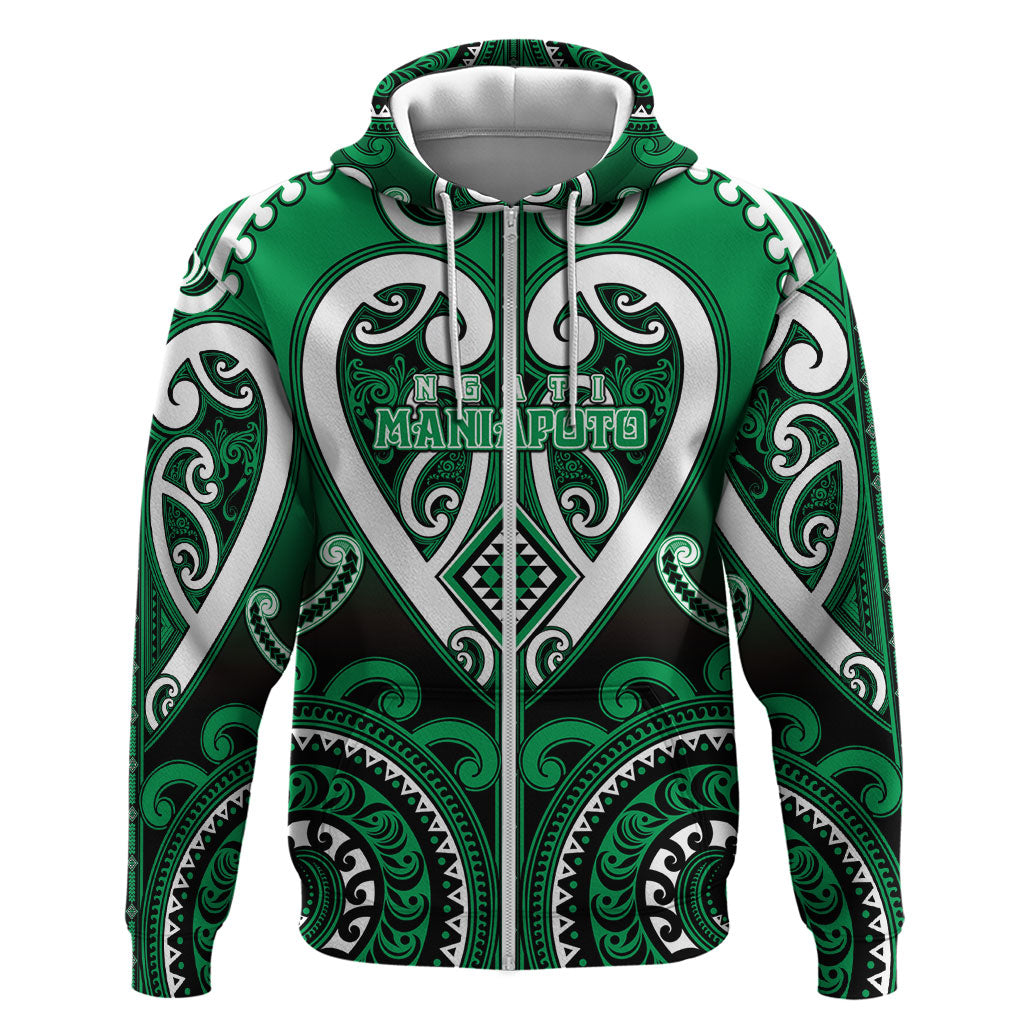 Custom Aotearoa Ngati Maniapoto Hoodie Maori Tribal Pattern