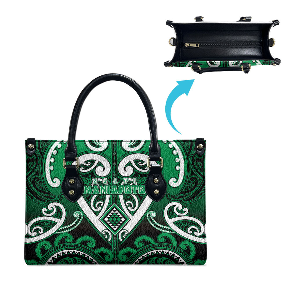 Aotearoa Ngati Maniapoto Leather Bag Maori Tribal Pattern