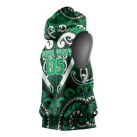 Custom Aotearoa Ngati Maniapoto Sleeveless Hoodie Maori Tribal Pattern