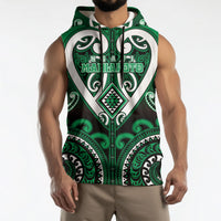 Custom Aotearoa Ngati Maniapoto Sleeveless Hoodie Maori Tribal Pattern