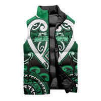 Custom Aotearoa Ngati Maniapoto Sleeveless Puffer Jacket Maori Tribal Pattern