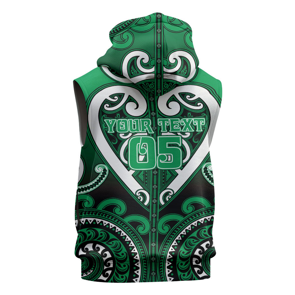 Custom Aotearoa Ngati Maniapoto Sleeveless Zip Hoodie Maori Tribal Pattern