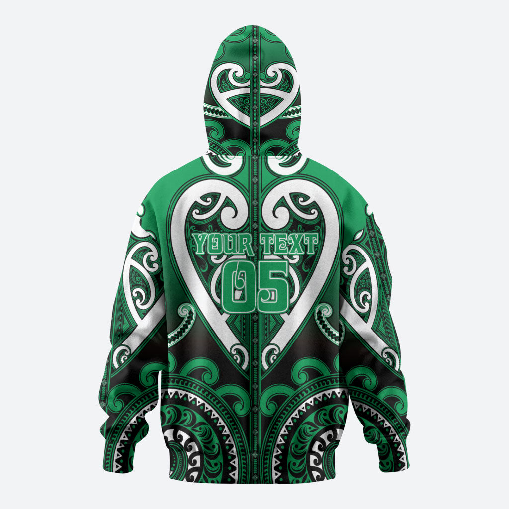 Custom Aotearoa Ngati Maniapoto Zip Hoodie Maori Tribal Pattern