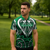 Custom Aotearoa Ngati Maniapoto Zipper Polo Shirt Maori Tribal Pattern