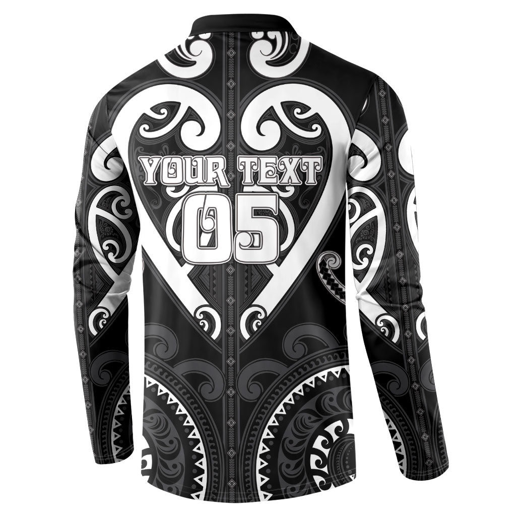 Custom Aotearoa Ngati Raukawa Button Sweatshirt Maori Tribal Pattern