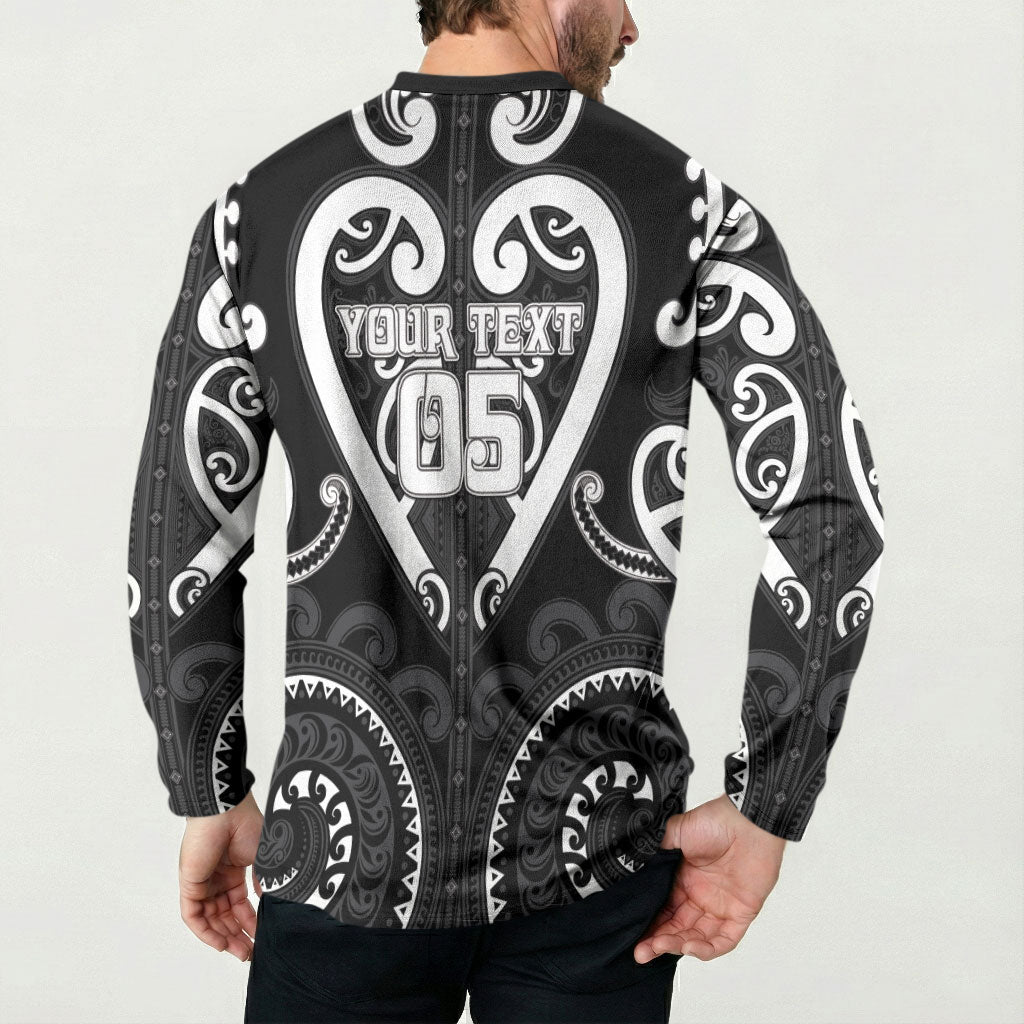 Custom Aotearoa Ngati Raukawa Button Sweatshirt Maori Tribal Pattern