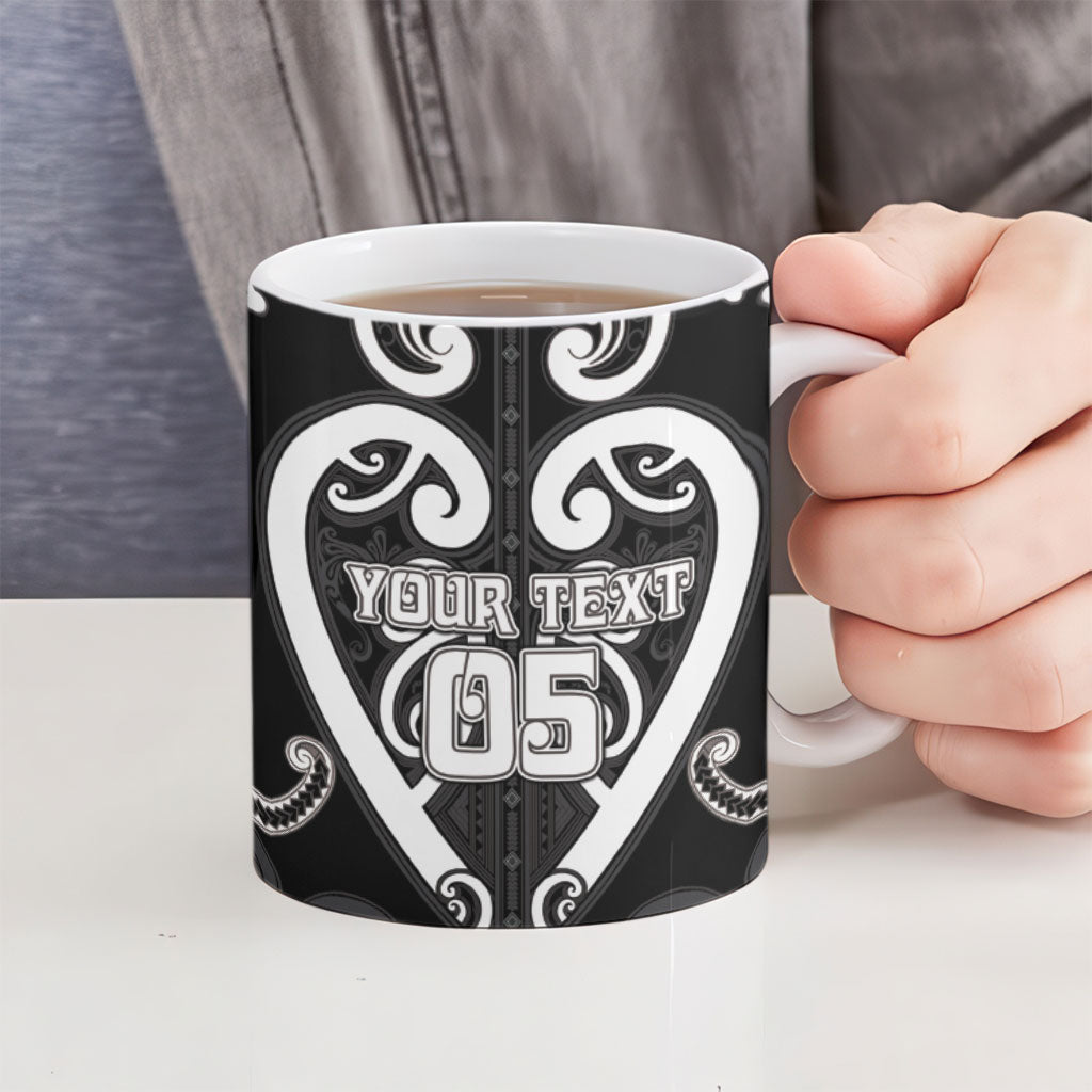 Custom Aotearoa Ngati Raukawa Ceramic Mug Maori Tribal Pattern