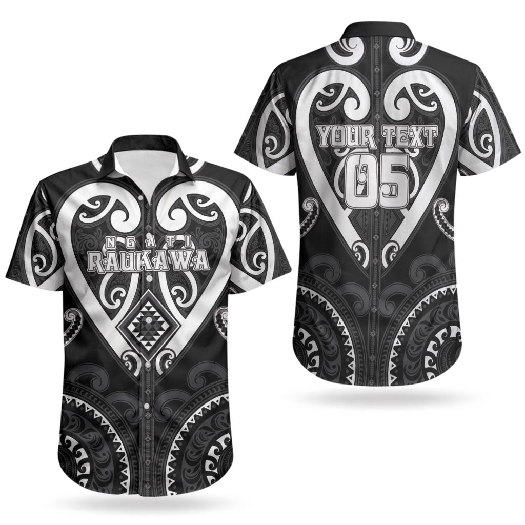 Custom Aotearoa Ngati Raukawa Couples Matching Puletasi and Hawaiian Shirt Maori Tribal Pattern