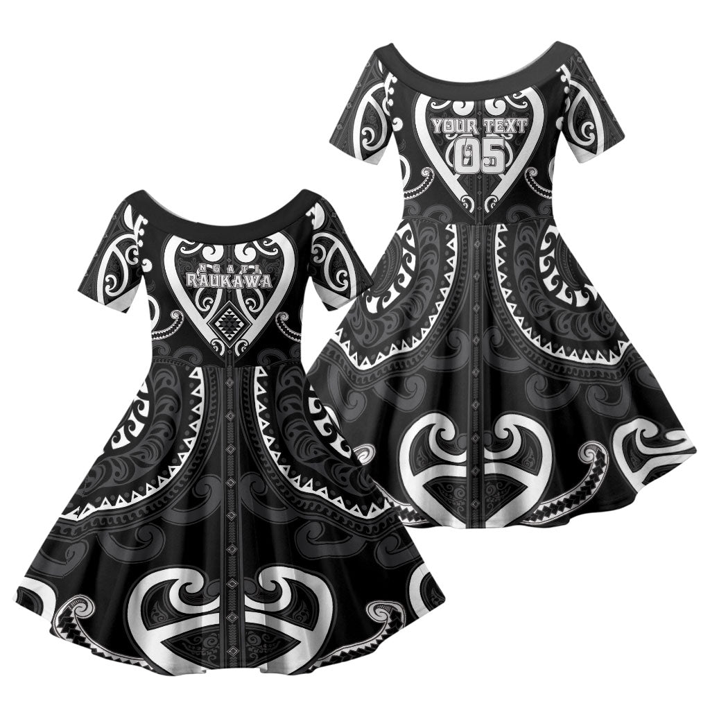 Custom Aotearoa Ngati Raukawa Family Matching Short Sleeve Bodycon Dress and Hawaiian Shirt Maori Tribal Pattern