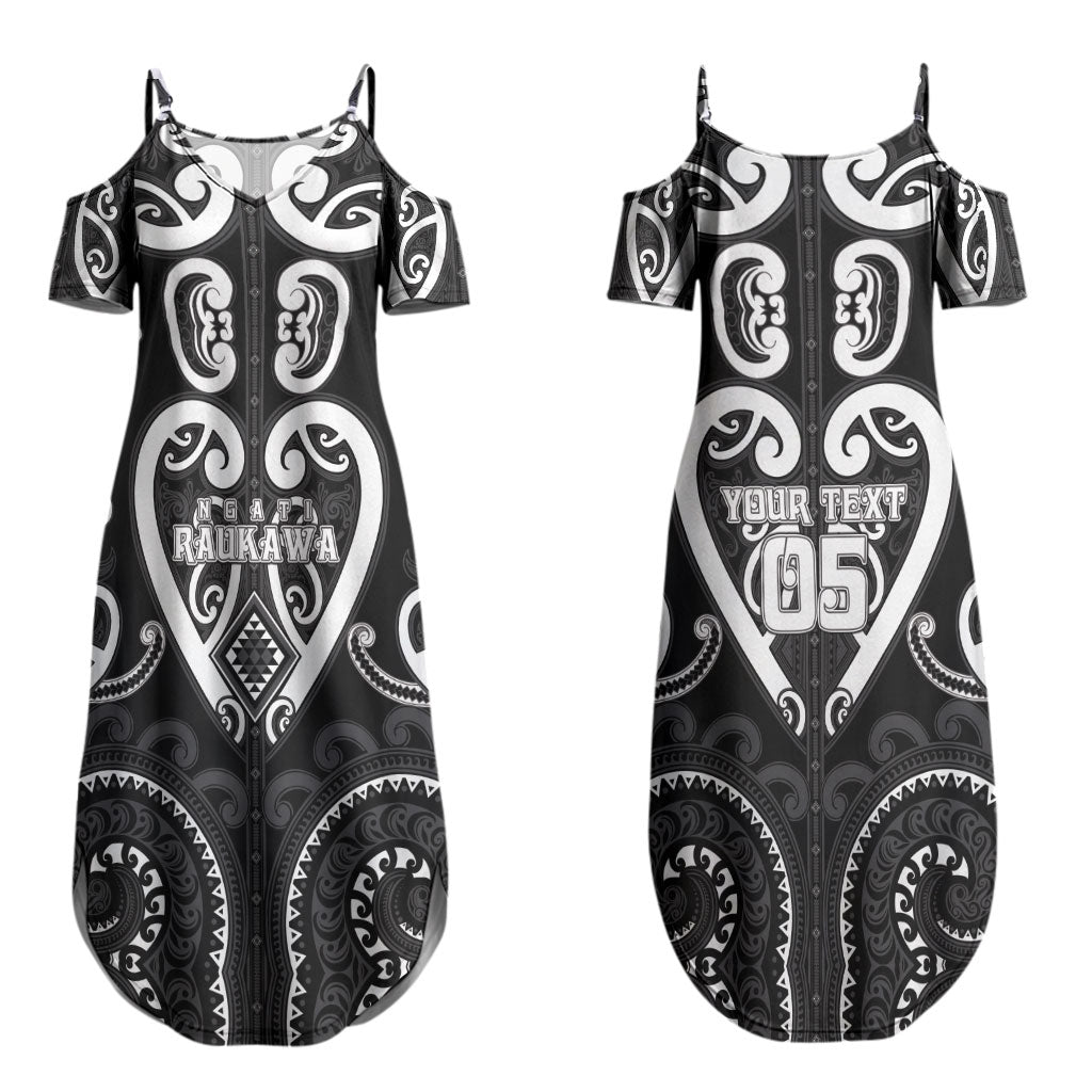 Custom Aotearoa Ngati Raukawa Family Matching Summer Maxi Dress and Hawaiian Shirt Maori Tribal Pattern