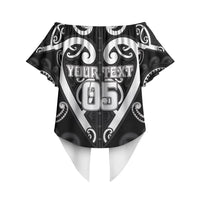 Custom Aotearoa Ngati Raukawa Off Shoulder Wrap Waist Top Maori Tribal Pattern LT05 - Polynesian Pride