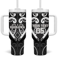 Custom Aotearoa Ngati Raukawa Tumbler With Handle Maori Tribal Pattern