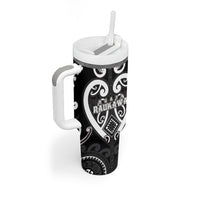 Custom Aotearoa Ngati Raukawa Tumbler With Handle Maori Tribal Pattern