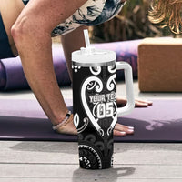 Custom Aotearoa Ngati Raukawa Tumbler With Handle Maori Tribal Pattern