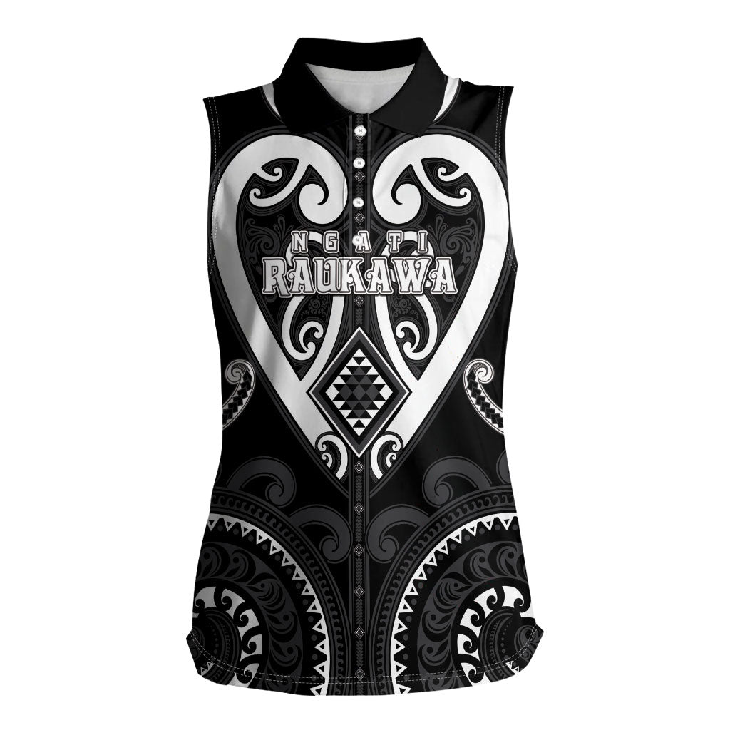 Custom Aotearoa Ngati Raukawa Women Sleeveless Polo Shirt Maori Tribal Pattern