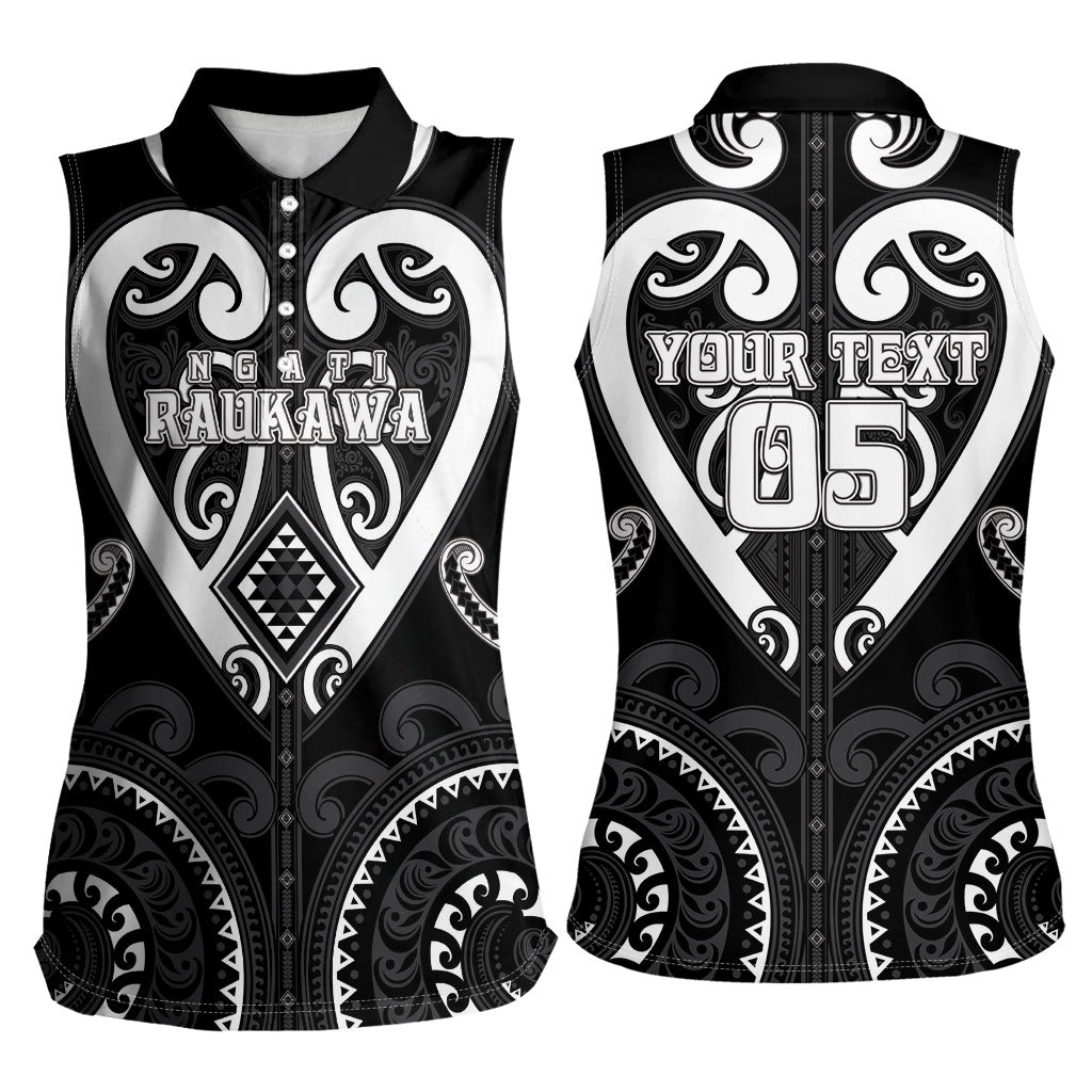 Custom Aotearoa Ngati Raukawa Women Sleeveless Polo Shirt Maori Tribal Pattern