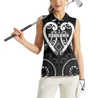 Custom Aotearoa Ngati Raukawa Women Sleeveless Polo Shirt Maori Tribal Pattern