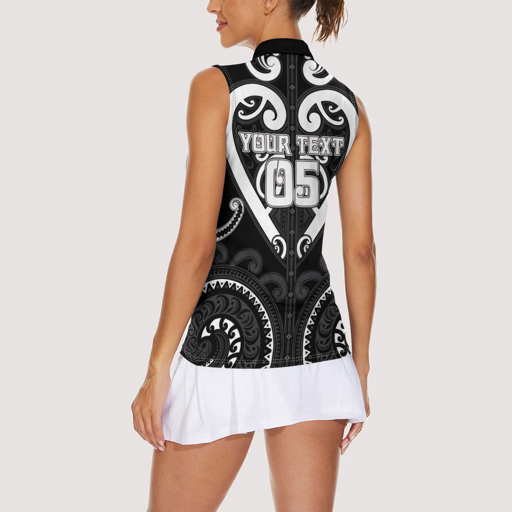 Custom Aotearoa Ngati Raukawa Women Sleeveless Polo Shirt Maori Tribal Pattern
