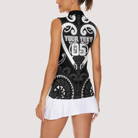 Custom Aotearoa Ngati Raukawa Women Sleeveless Polo Shirt Maori Tribal Pattern