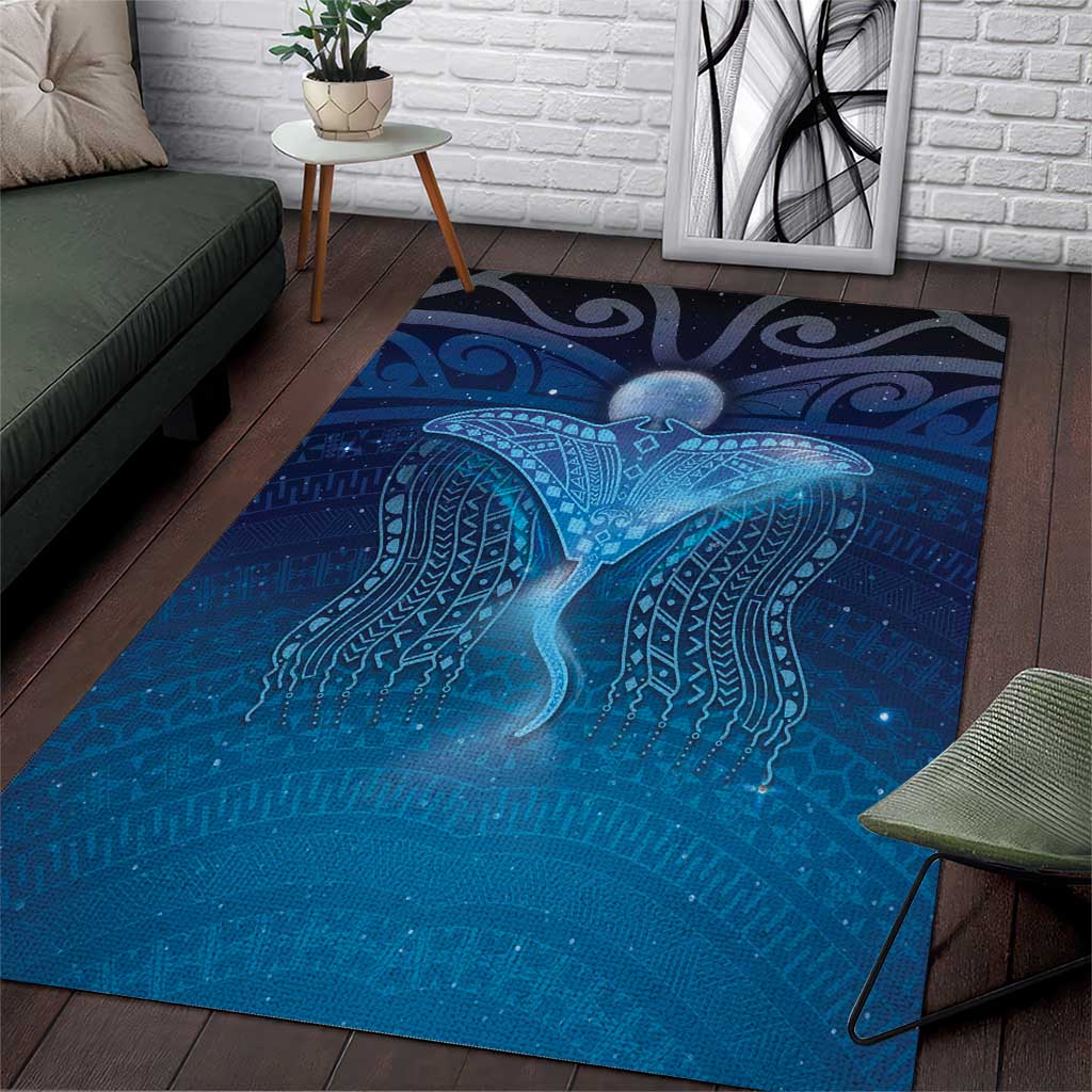 Polynesia Manta Ray Area Rug Let's The Sea Set You Free LT05 Blue - Polynesian Pride