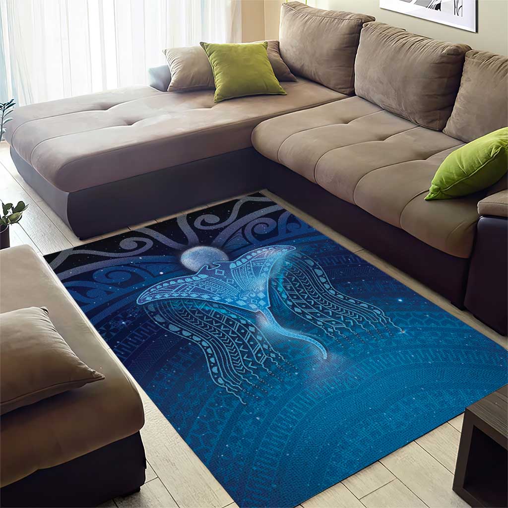 Polynesia Manta Ray Area Rug Let's The Sea Set You Free LT05 - Polynesian Pride