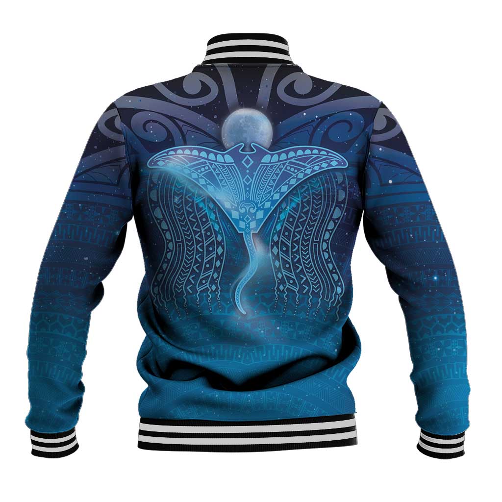 Polynesia Manta Ray Baseball Jacket Let's The Sea Set You Free - Polynesian Pride