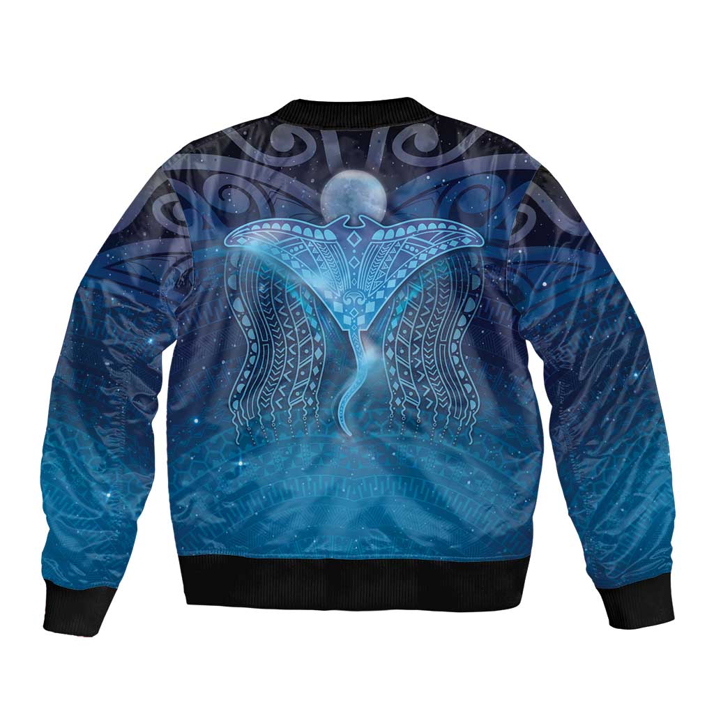 Polynesia Manta Ray Bomber Jacket Let's The Sea Set You Free LT05 - Polynesian Pride
