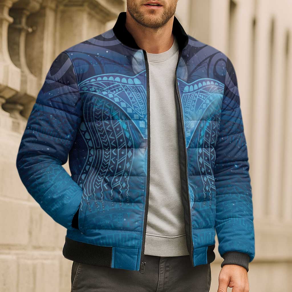 Polynesia Manta Ray Bomber Puffer Jacket Let's The Sea Set You Free LT05 - Polynesian Pride