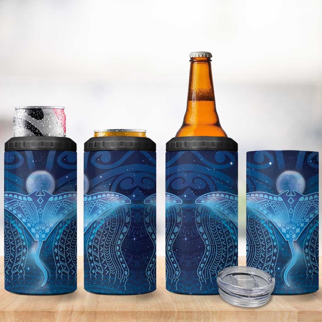 Polynesia Manta Ray 4 in 1 Can Cooler Tumbler Let's The Sea Set You Free - Polynesian Pride