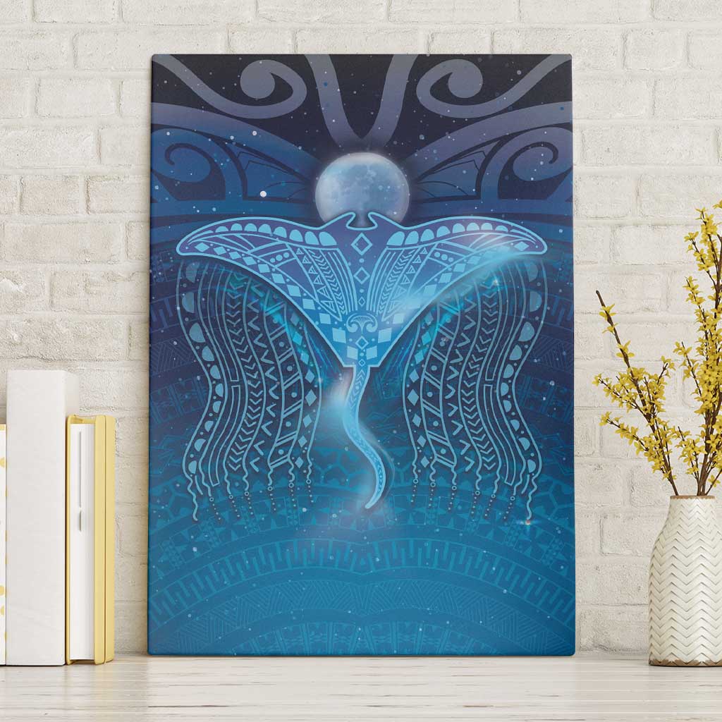 Polynesia Manta Ray Canvas Wall Art Let's The Sea Set You Free - Polynesian Pride