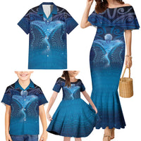 Polynesia Manta Ray Family Matching Mermaid Dress and Hawaiian Shirt Let's The Sea Set You Free - Polynesian Pride