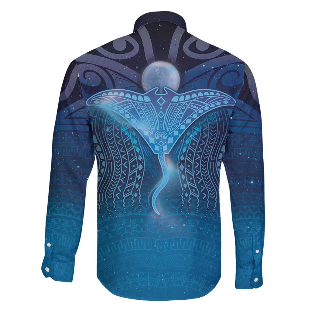 Polynesia Manta Ray Family Matching Off Shoulder Maxi Dress and Hawaiian Shirt Let's The Sea Set You Free - Polynesian Pride