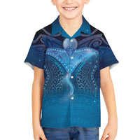 Polynesia Manta Ray Family Matching Puletasi and Hawaiian Shirt Let's The Sea Set You Free LT05 Son's Shirt Blue - Polynesian Pride