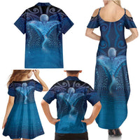 Polynesia Manta Ray Family Matching Summer Maxi Dress and Hawaiian Shirt Let's The Sea Set You Free - Polynesian Pride