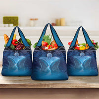 Polynesia Manta Ray Grocery Bag Let's The Sea Set You Free LT05 3-pack One Size Blue - Polynesian Pride