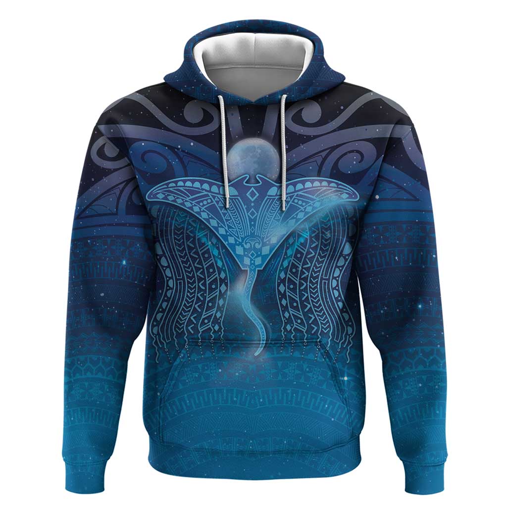 Polynesia Manta Ray Hoodie Let's The Sea Set You Free - Polynesian Pride