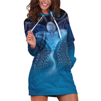 Polynesia Manta Ray Hoodie Dress Let's The Sea Set You Free - Polynesian Pride