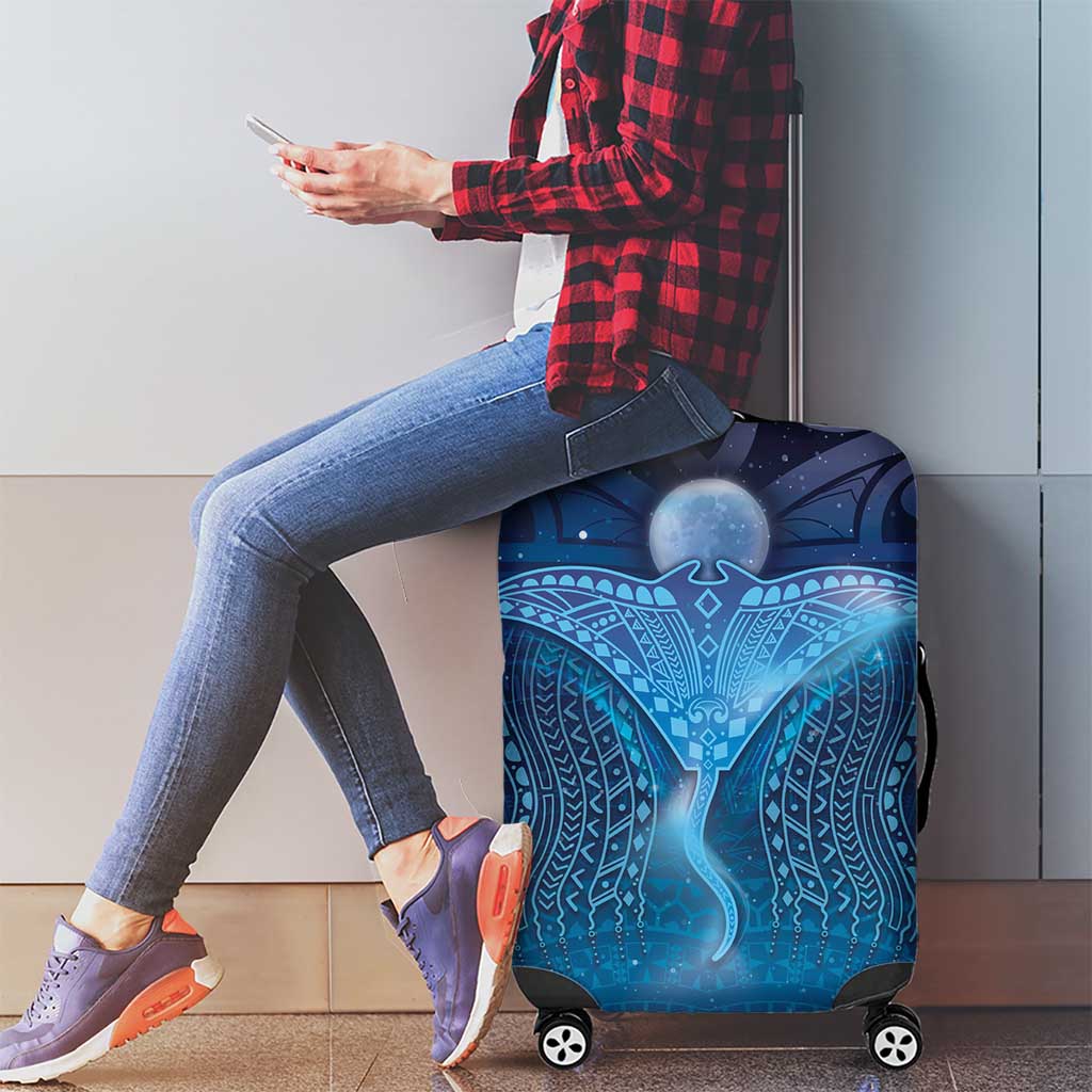 Polynesia Manta Ray Luggage Cover Let's The Sea Set You Free - Polynesian Pride
